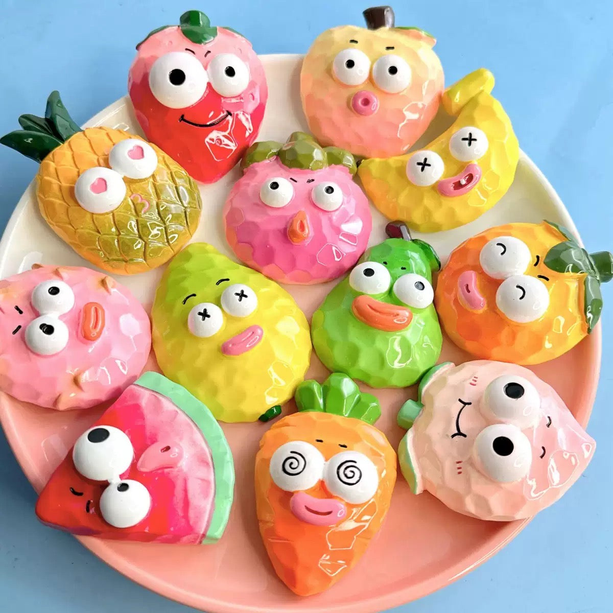 Large Colored Drawing Fruit Charms