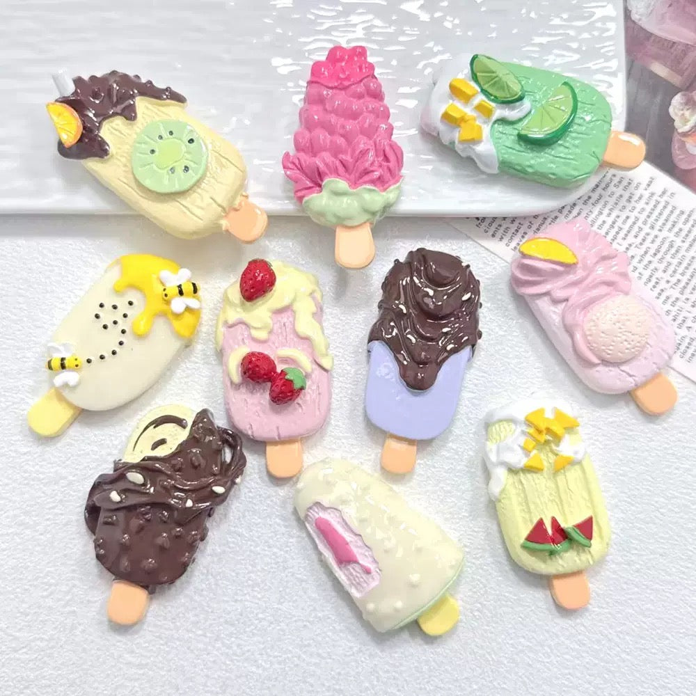 Large Food Fruit Popsicle Charms