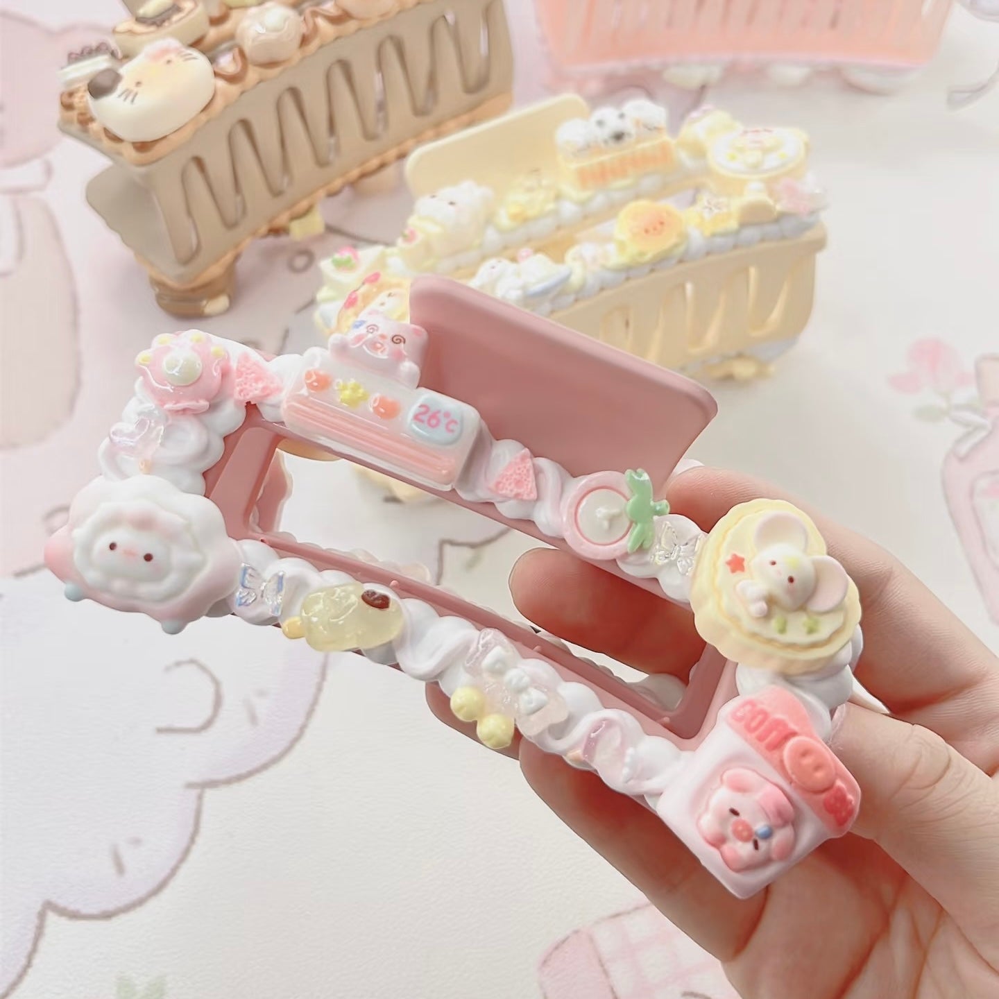 4PCS HAIR CLAWS DEOCEDN DIY KIT