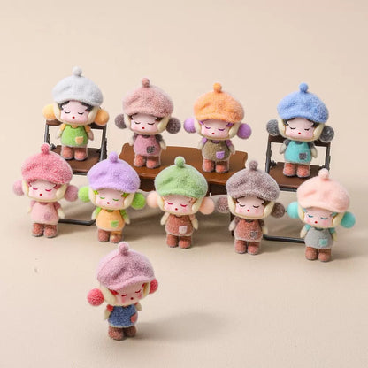 3D Flocked Skull Panda Figurine