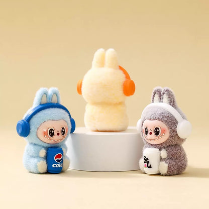 3D Flocked Labubu Beverage Figurine