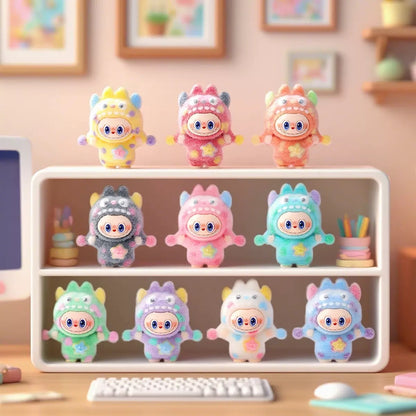 3D Flocked Labubu Monster Figurine