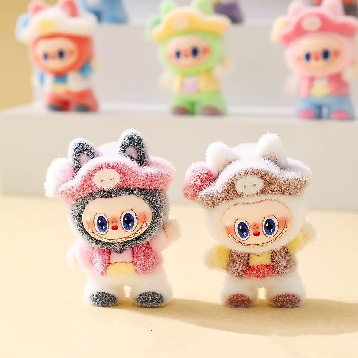 3D Flocked Labubu Captain Figurine