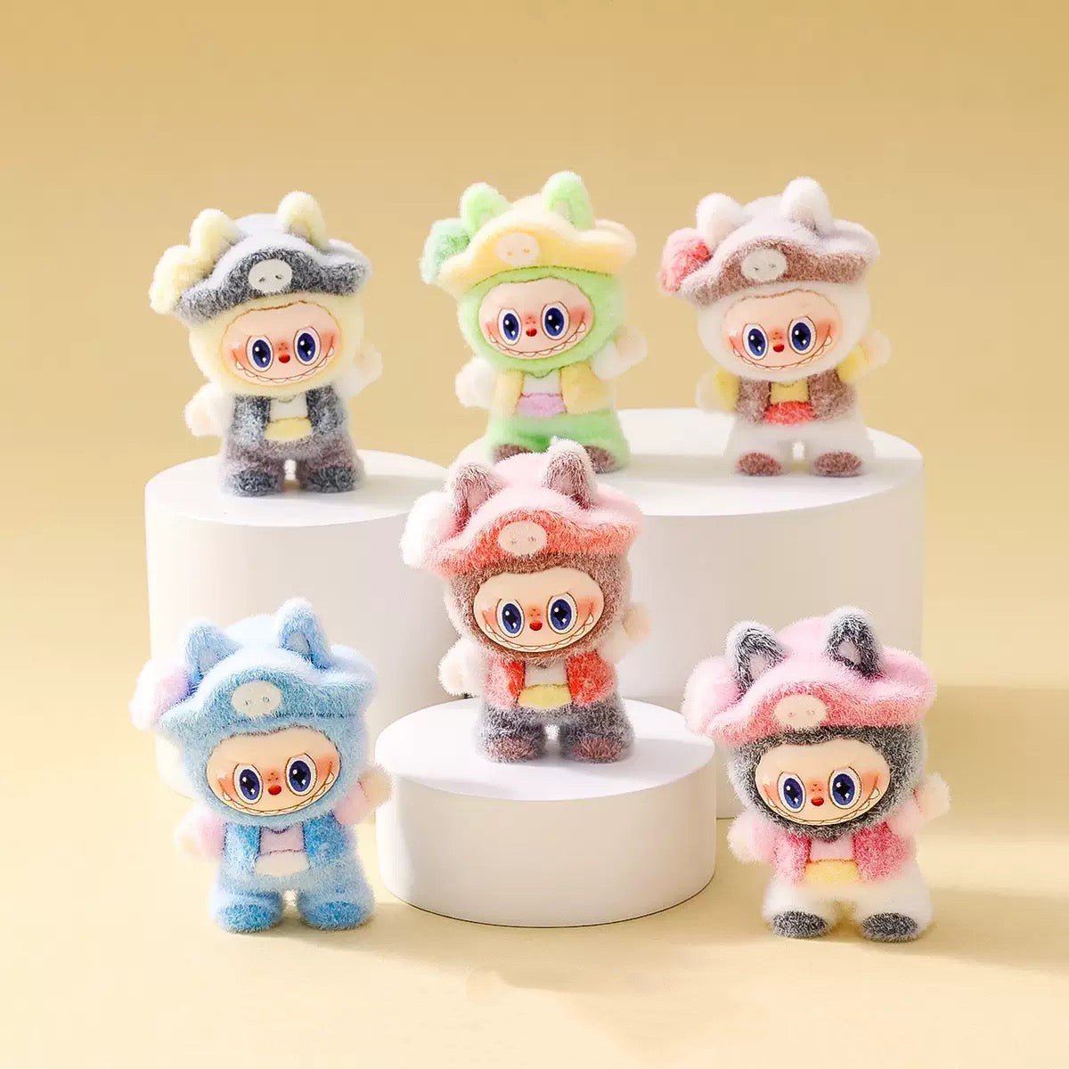 3D Flocked Labubu Captain Figurine