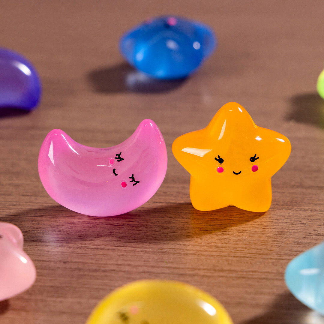 Luminous Emoji Moon Star Cloud Charms