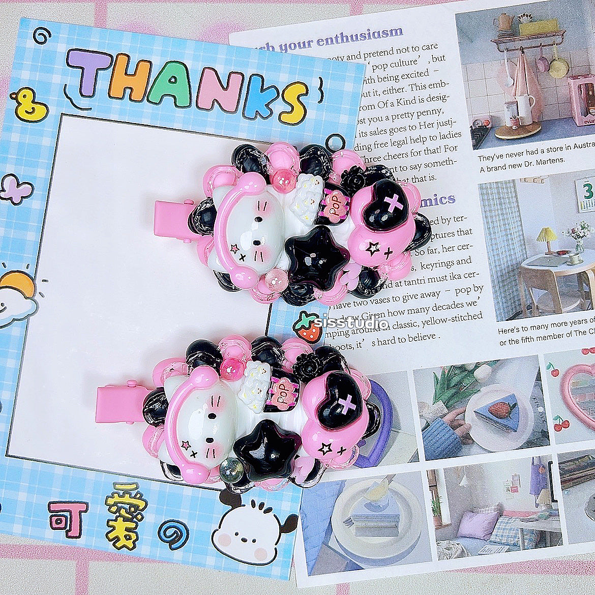 Kitty Decoden Hair Clips