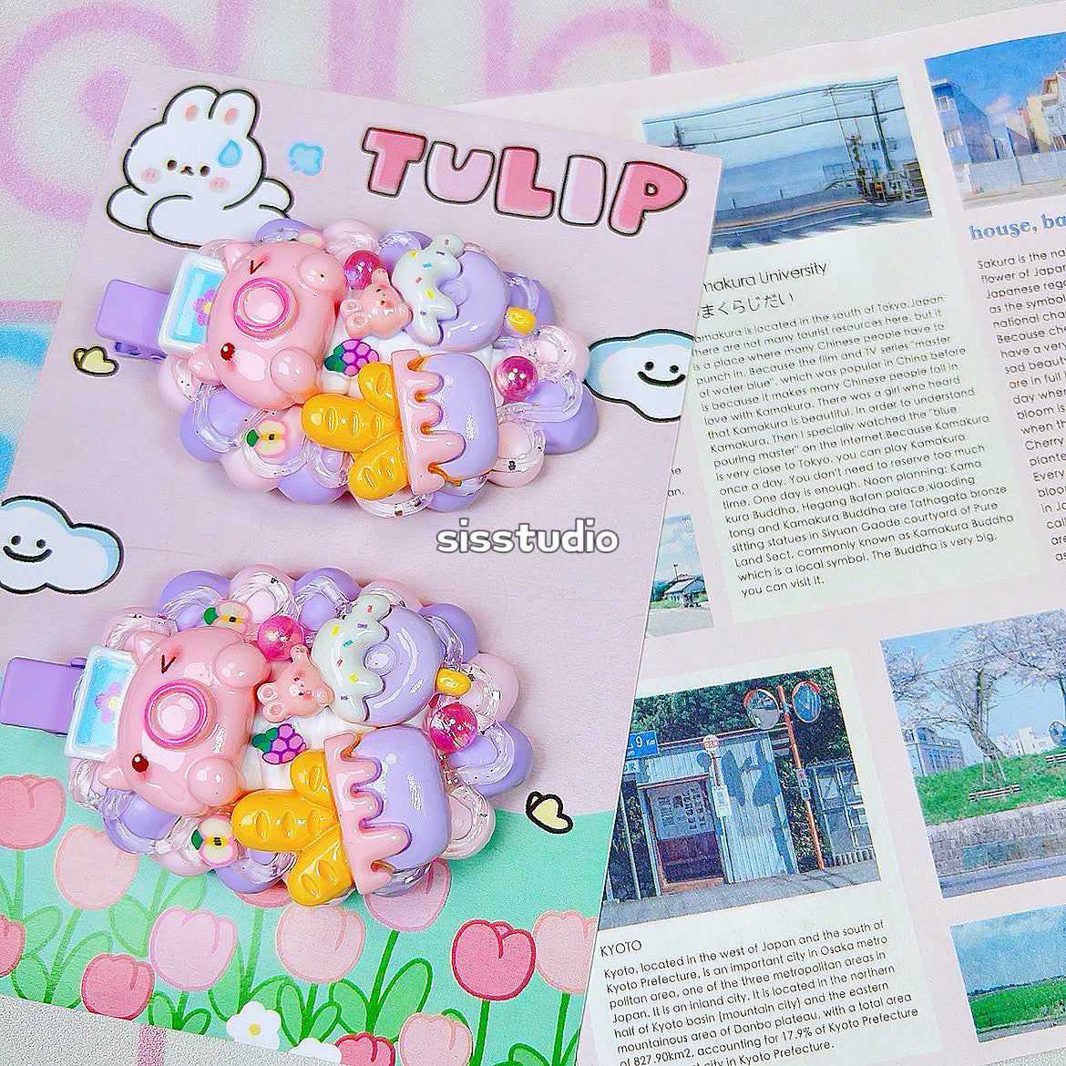 Piggy Piggy Decoden Hair Clips