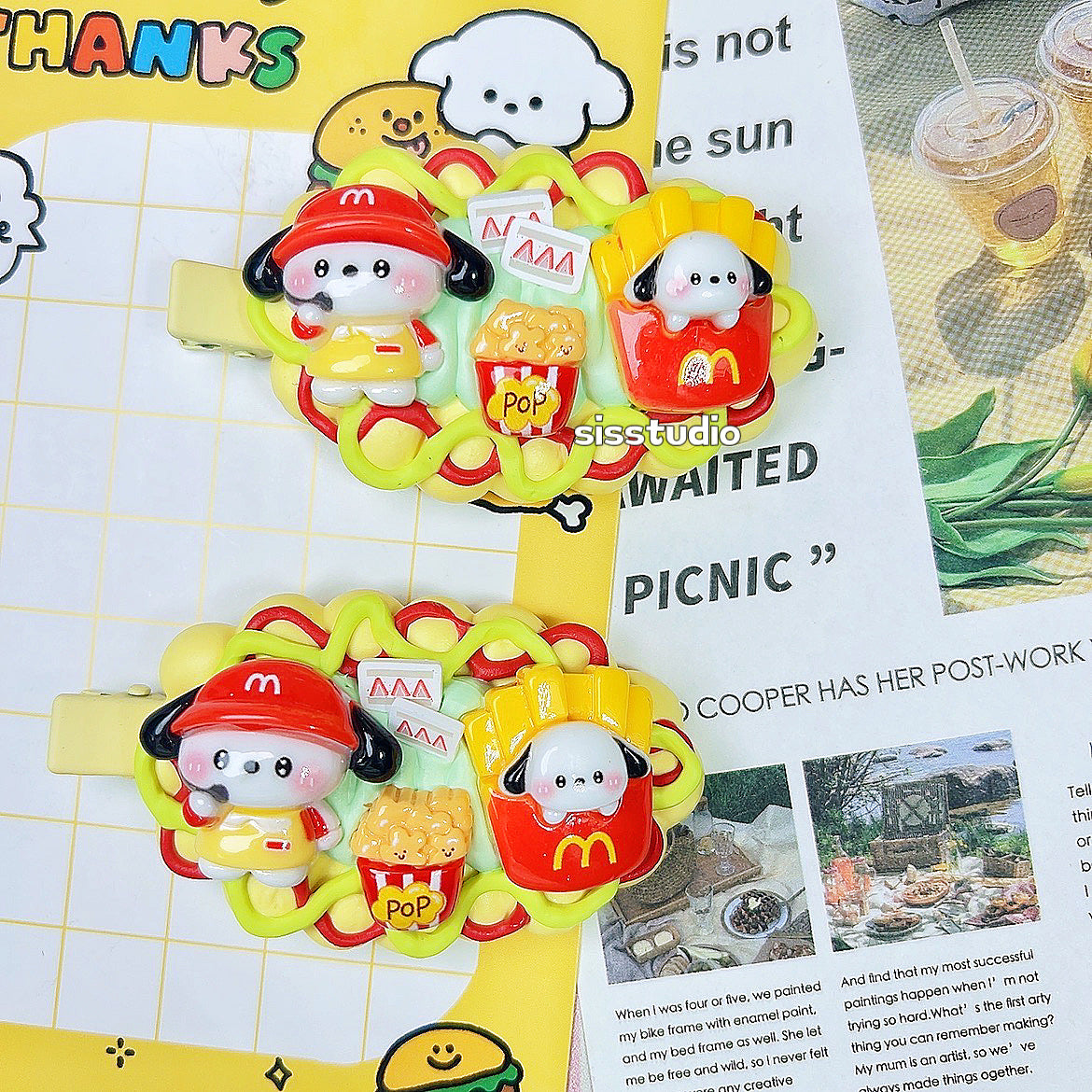 Pochacco M Decoden Hair Clips