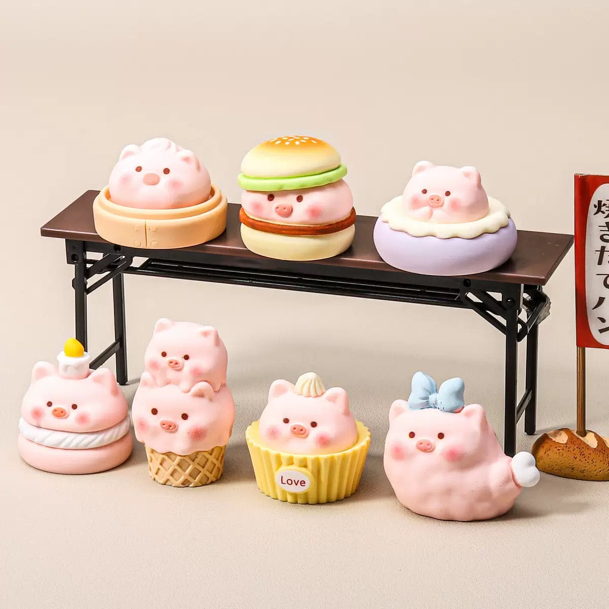 3D Piggy Dim Sum Figurine