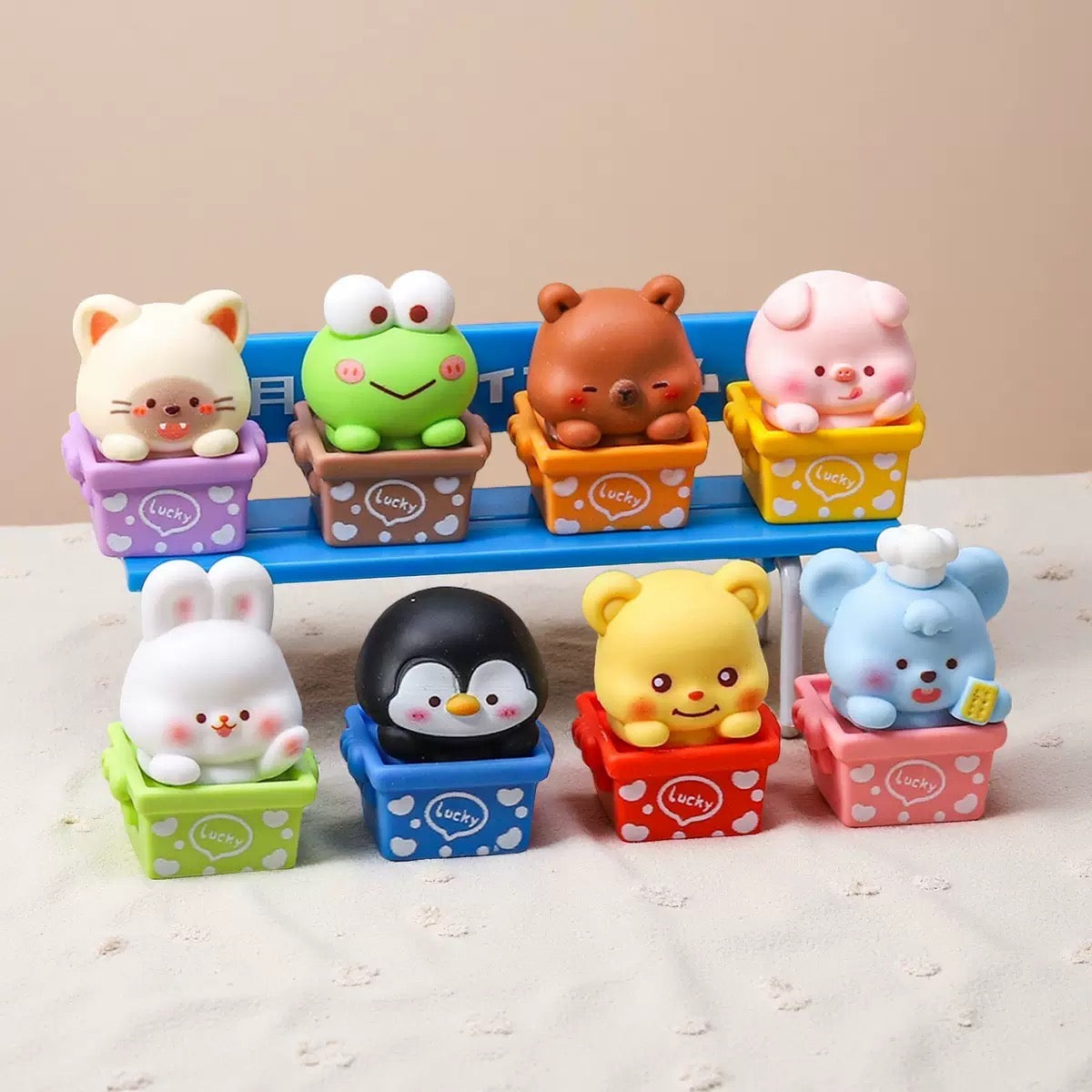 3D Cartoon Animal Box Figurine