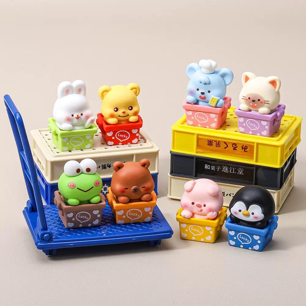 3D Cartoon Animal Box Figurine