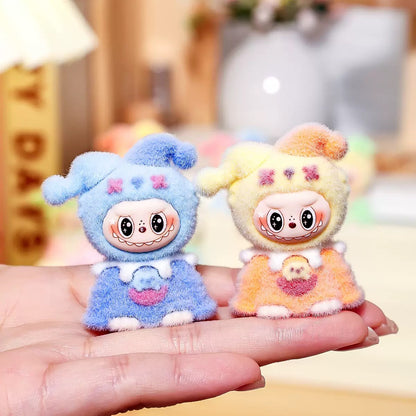 3D Flocked Labubu Circus Figurine