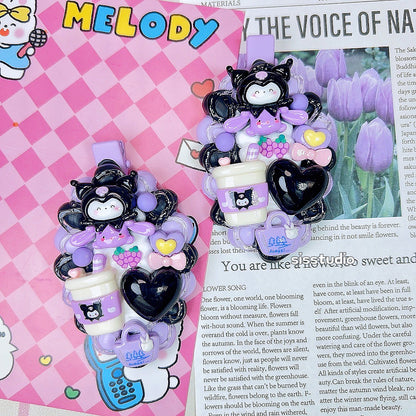 Cute Kuromi Decoden Hair Clips