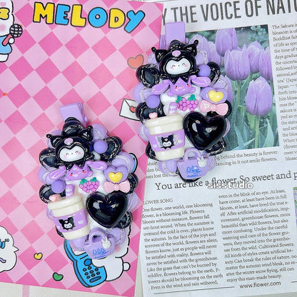 Cute Kuromi Decoden Hair Clips