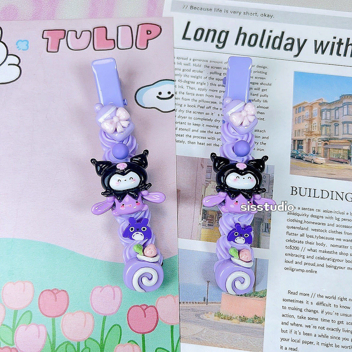 Kuromi Decoden Hair Bangs Clips