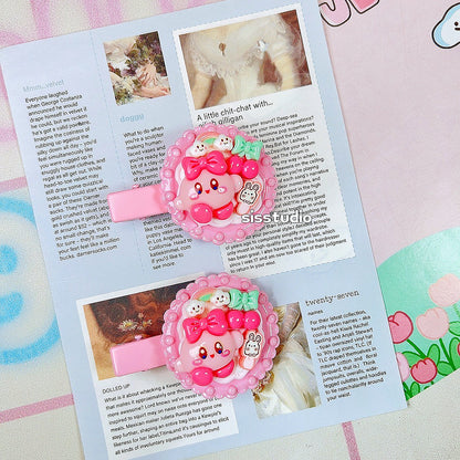 Sweet Kirby Decoden Hair Clips