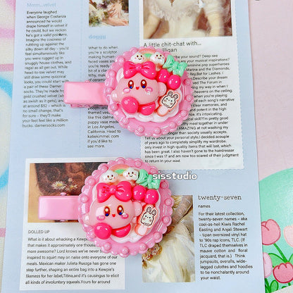 Sweet Kirby Decoden Hair Clips