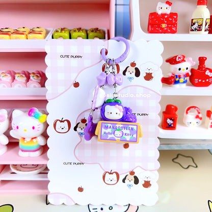 Colgante lindo del bolso del llavero de la torta del gatito