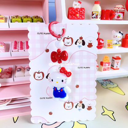 Colgante lindo del bolso del llavero de la torta del gatito