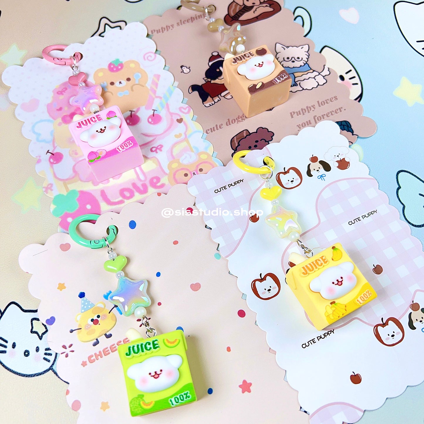 Colgante lindo del bolso del llavero de la torta del gatito