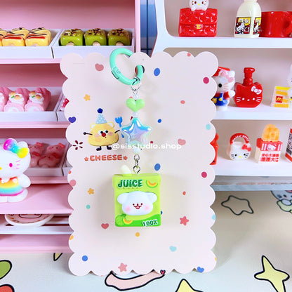 Colgante lindo del bolso del llavero de la torta del gatito