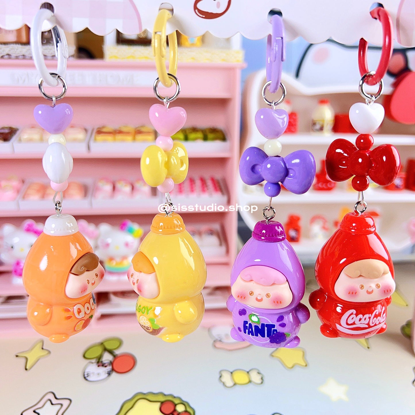 Colgante lindo del bolso del llavero de la torta del gatito