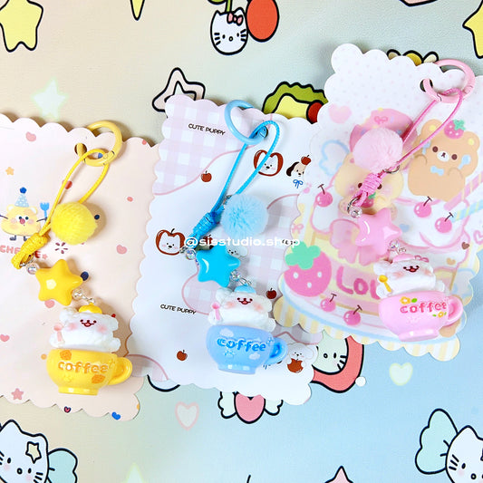 Colgante lindo del bolso del llavero de la torta del gatito