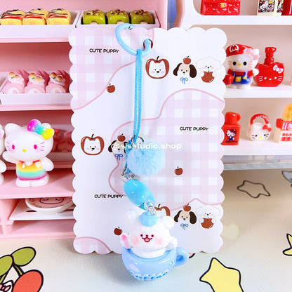 Colgante lindo del bolso del llavero de la torta del gatito