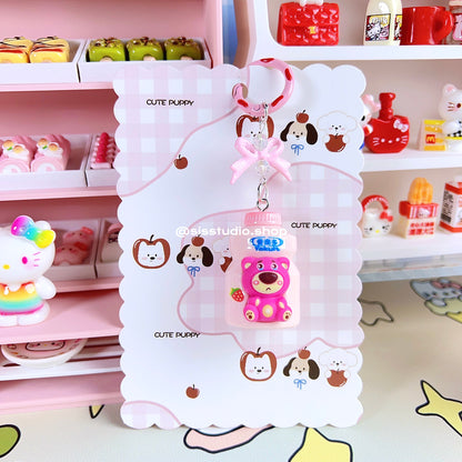 Colgante lindo del bolso del llavero de la torta del gatito