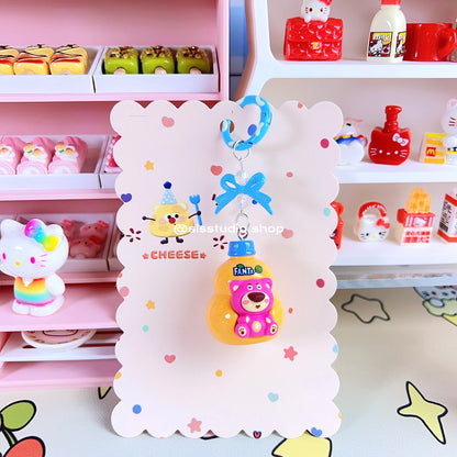 Colgante lindo del bolso del llavero de la torta del gatito