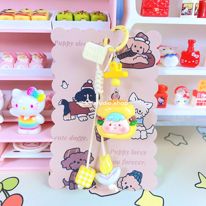 Colgante lindo del bolso del llavero de la torta del gatito