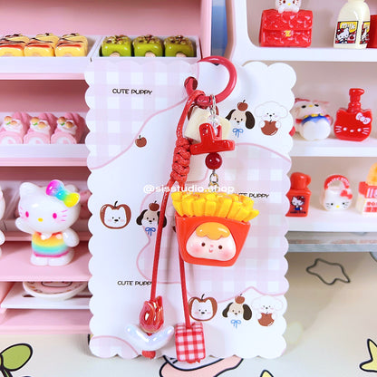 Colgante lindo del bolso del llavero de la torta del gatito