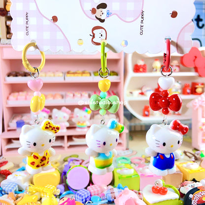 Colgante lindo del bolso del llavero de la torta del gatito