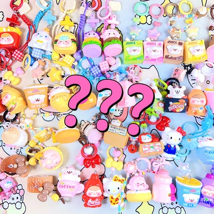 Colgante lindo del bolso del llavero de la torta del gatito