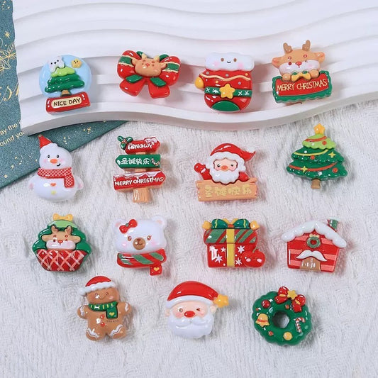 Christmas Tree House Santa Charms