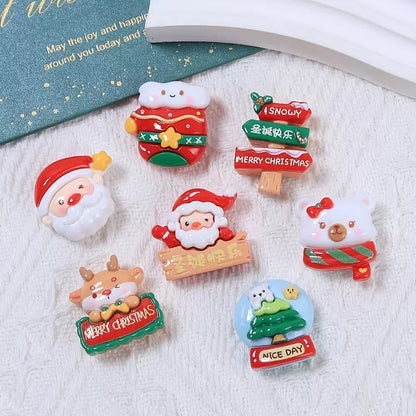 Christmas Tree House Santa Charms