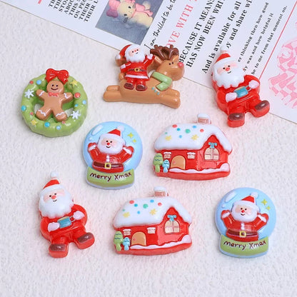 Christmas Crystal Ball Santa Charms
