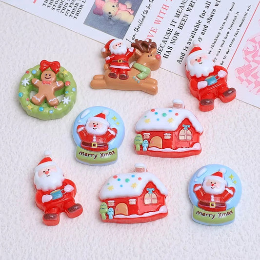Christmas Crystal Ball Santa Charms