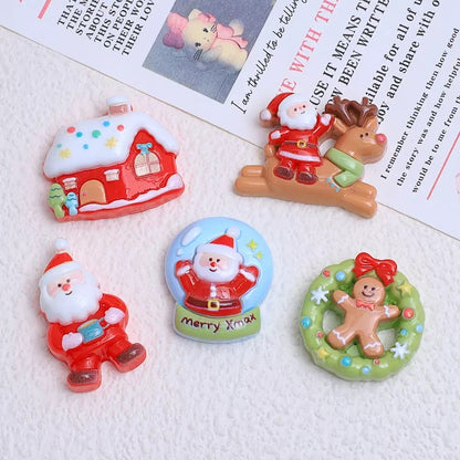 Christmas Crystal Ball Santa Charms