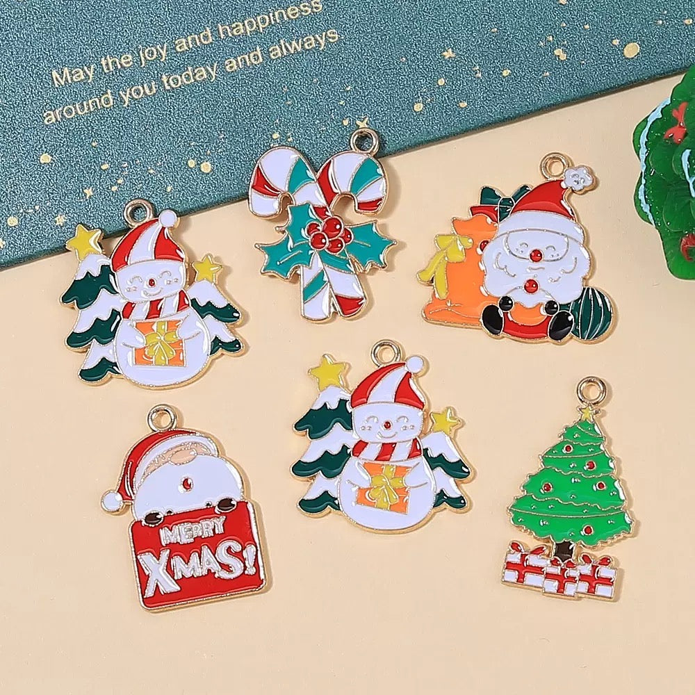 Christmas Snowman Santa Alloy Charms