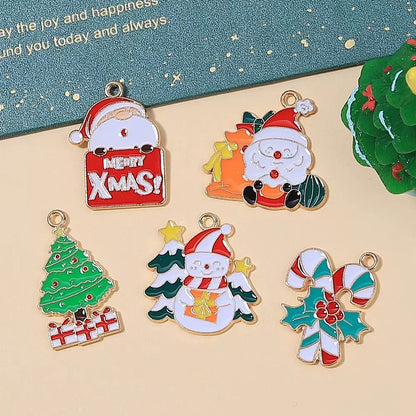 Christmas Snowman Santa Alloy Charms