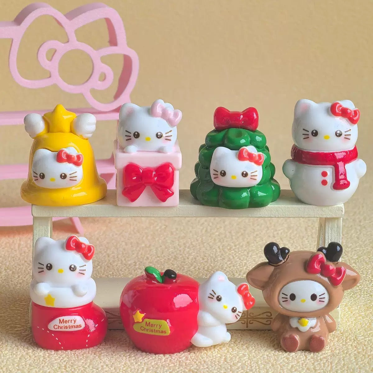 3D Christmas Kitty Theme Cartoon Figurine