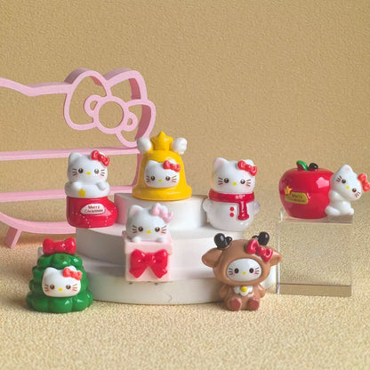 3D Christmas Kitty Theme Cartoon Figurine