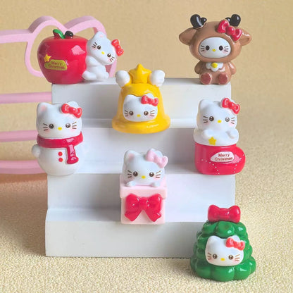 3D Christmas Kitty Theme Cartoon Figurine