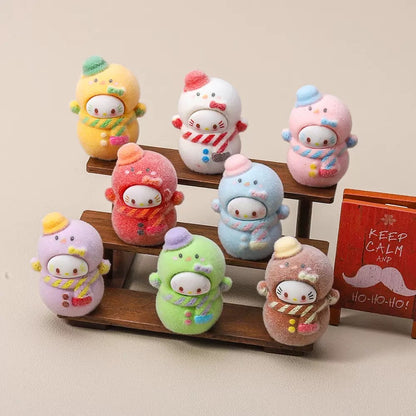 3D Hello Kitty Snowman Cartoon Figurine