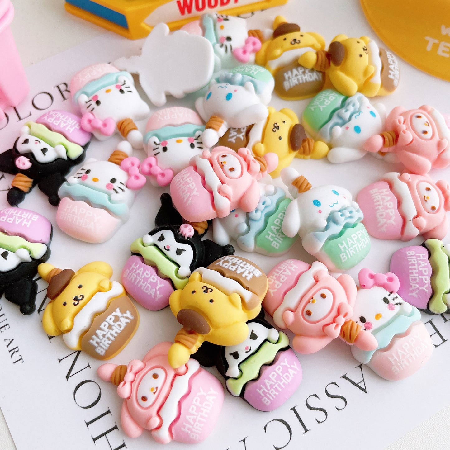 Cartoon Birthday Cake Charms